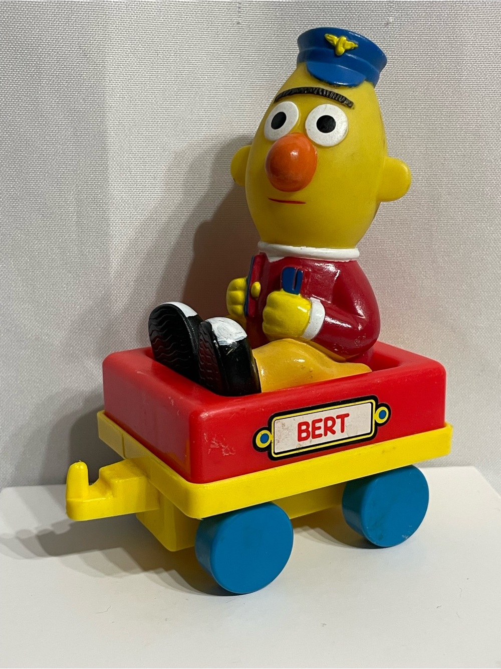 Vintage plastic Bert train car from the Sesame Street Big Bird's Wind-Up Train T
